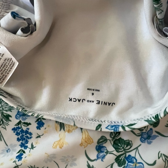 Girls Janie and Jack Bikini Two Piece Rash-guard ruffle neck swim size 6 - Picture 2 of 3